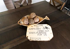 Welcome stone decoration